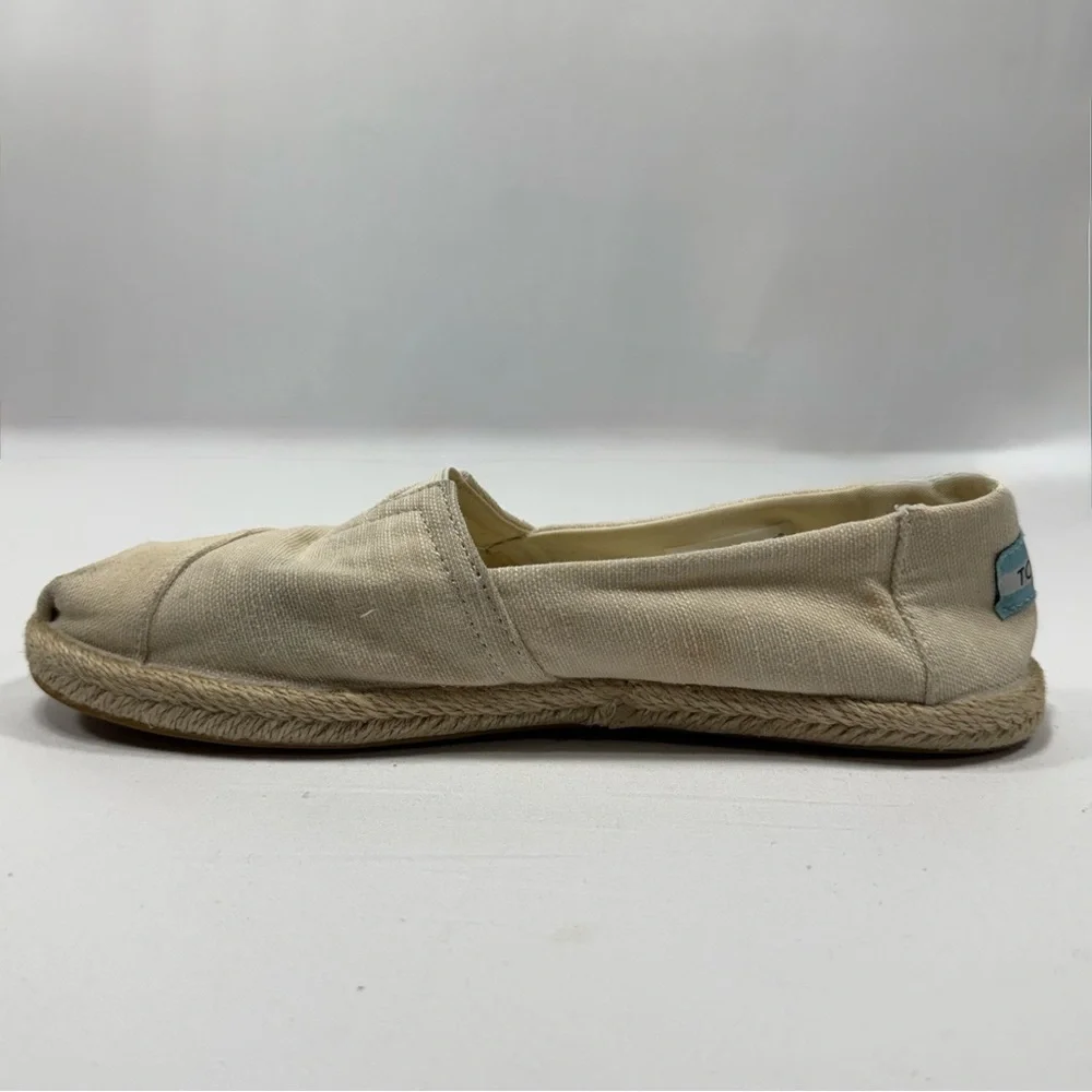 TOMS Alpargata Beige Canvas Rope Espadrille Slip On Shoes Size 7.5‎